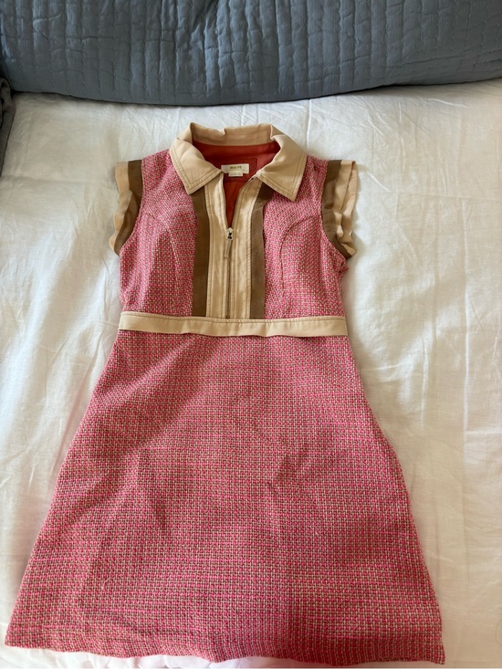 Anthropologie Dresses & Skirts - Anthropologie Pink Mini Dress with Beige Trim